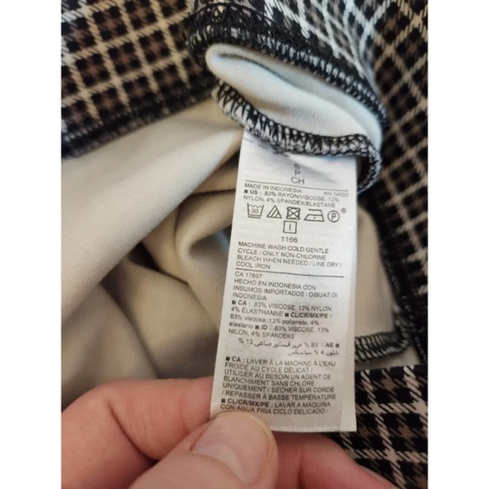 Old Navy Women's Multicolor Check Stevie High Rise Cropped Trousers Pants Size S